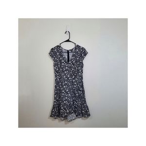 J.Crew Mercantile Floral Faux Wrap Ruffle Hem Mini Dress Size 6 Evening Date